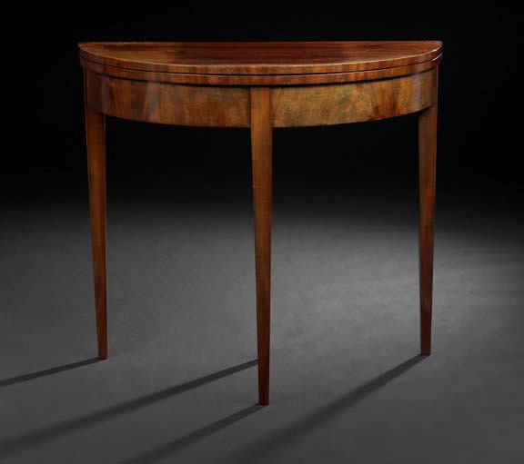 Appraisal: George III-Style Mahogany Games Table late th century the bowed