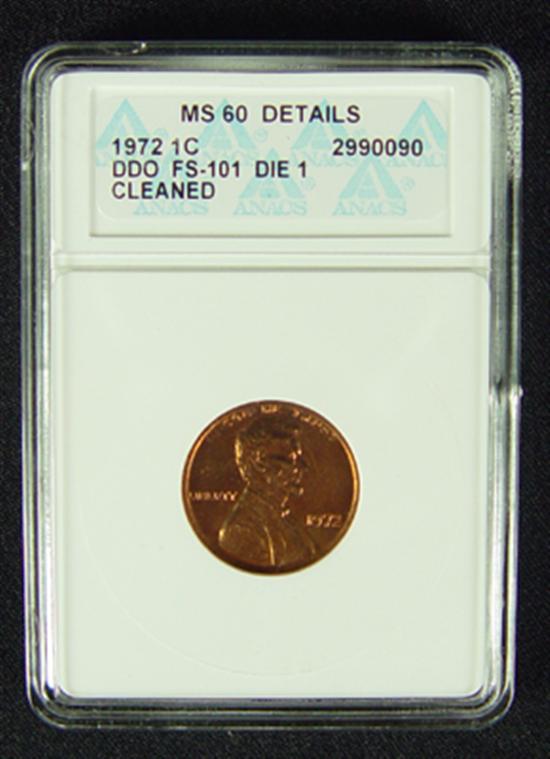 Appraisal: Double Die Obverse Lincoln Cent Certified by ANACS as MS