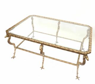 Appraisal: Neoclassical Style Gilt Cocktail Table th century Neoclassical style gilt