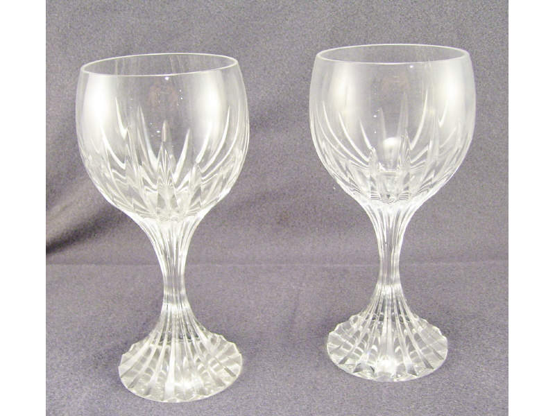 Appraisal: - Baccarat Massena Wine Goblets Two crystal wine goblets signed