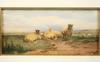 Appraisal: W C - th c English watercolor depicting sheep in