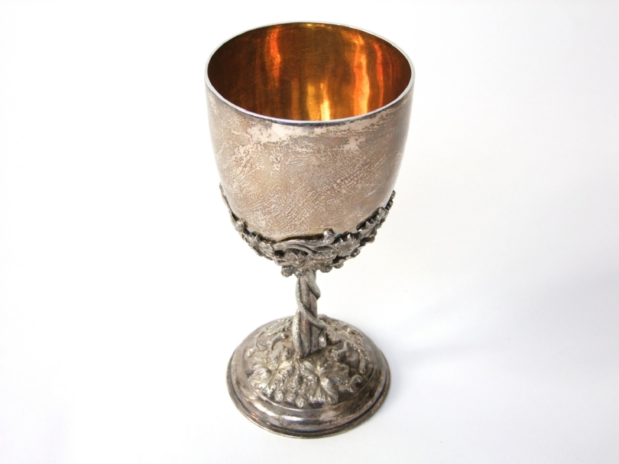 Appraisal: A Victorian Irish silver goblet with gilt lined interior the