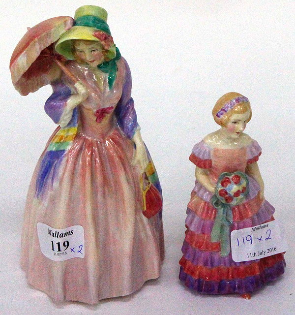 Appraisal: TWO ROYAL DOULTON FIGURINES including Miss Demure HN with hand