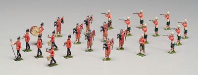 Appraisal: Three sets Britains toy soldiers set No Gordon Highlanders bagpipers