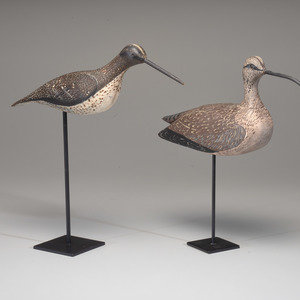 Appraisal: Two Carved and Painted Wood Shore Birds Attributed to Chief