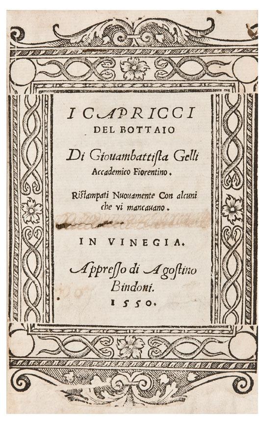 Appraisal: GELLI Giovanni Battista - I Capricci del Bottaio Venice Agostino