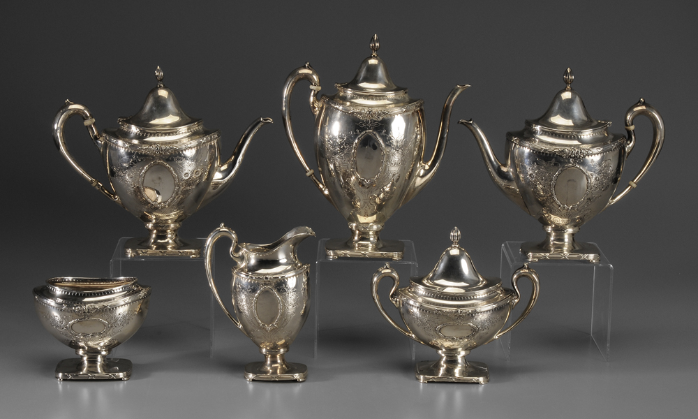 Appraisal: Six-Piece Sterling Tea Service American late- th early- th century