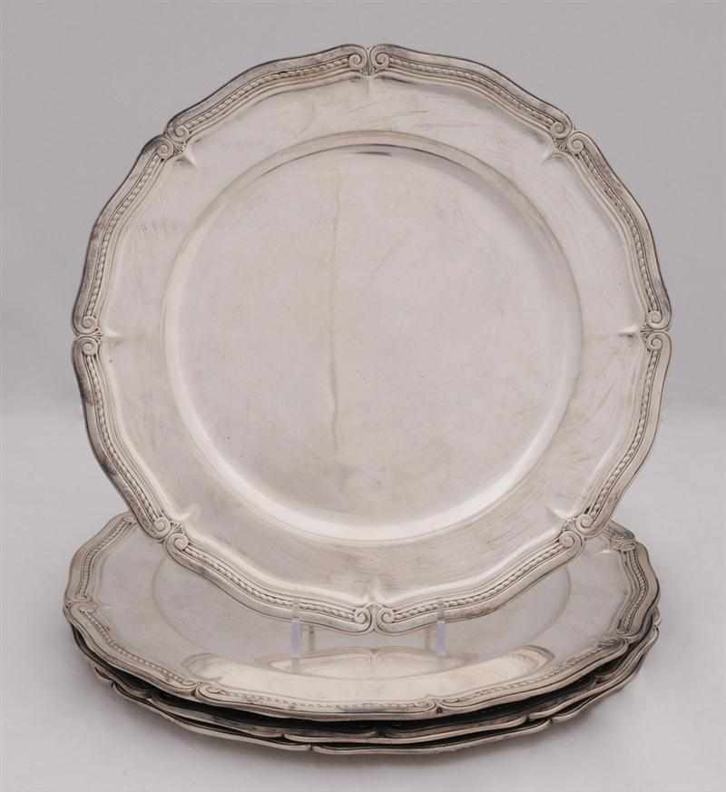 Appraisal: SIX TIFFANY CO SILVER ENTREE PLATES - not monogrammed each