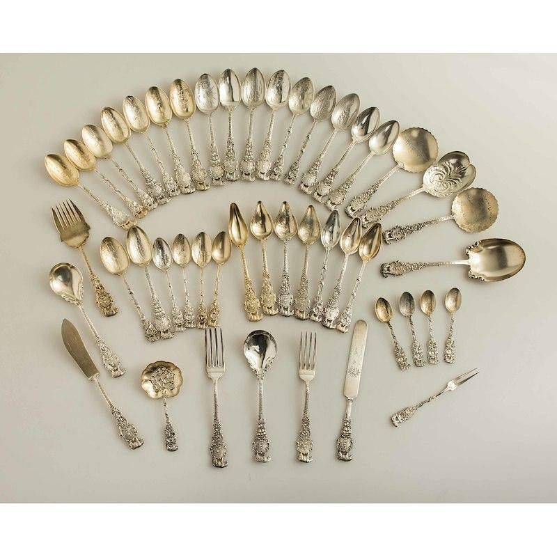 Appraisal: Assorted Shreve California Theme Sterling Flatware Forty six piece assorted