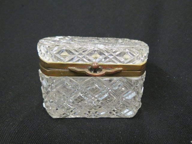 Appraisal: Crystal Dresser Box diamond designs circa x