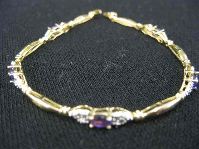 Appraisal: Amethyst Bracelet five rich oval gems in kyellow gold with