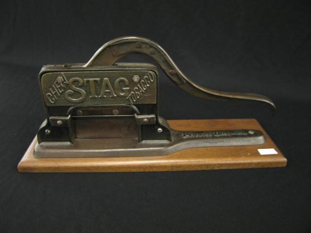 Appraisal: Cast Iron Tobacco Cutter Chew Star Tobacco patented Dec mounted