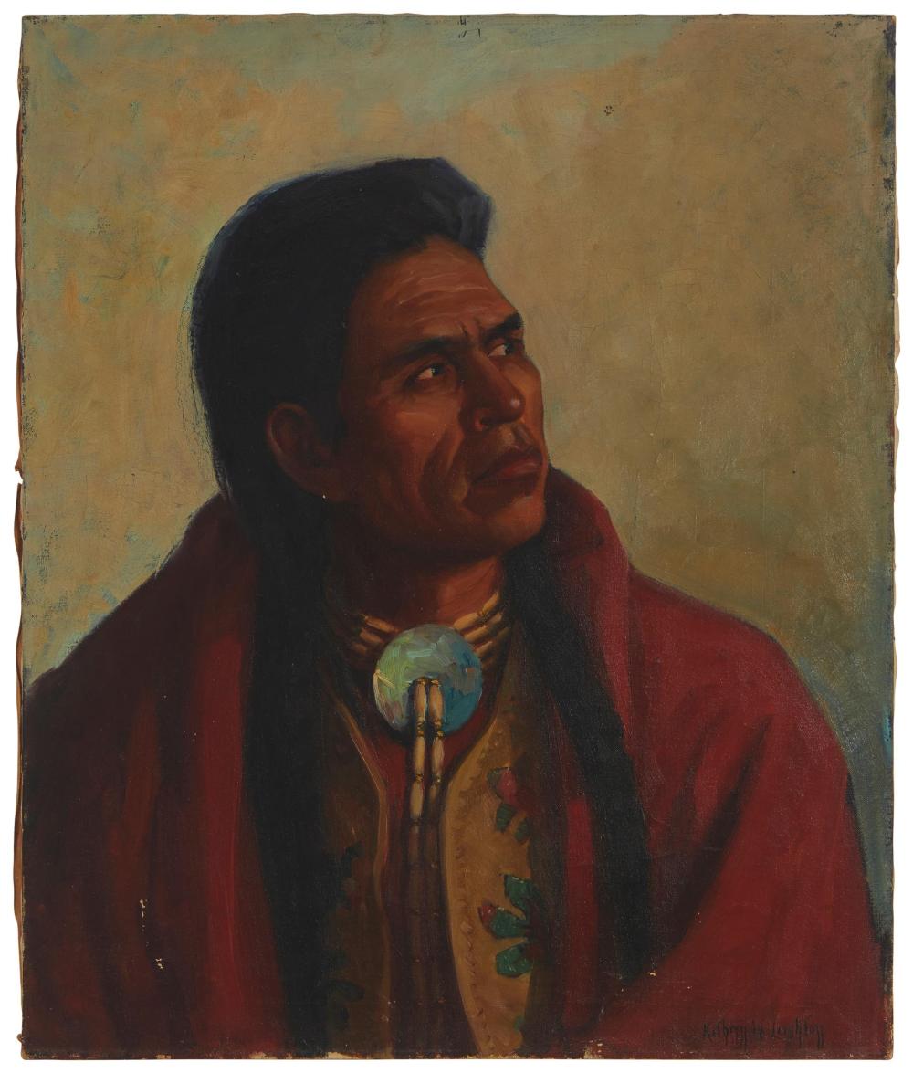 Appraisal: Kathryn Woodman Leighton - Portrait of a Native American man