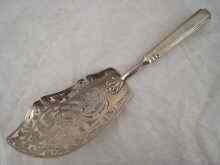 Appraisal: A Russian pierced and engraved silver fish server by Alexander