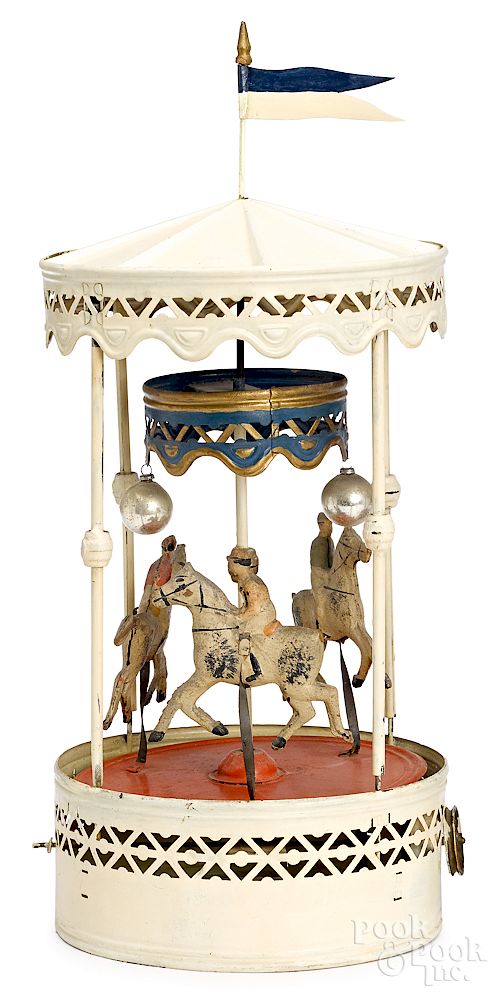 Appraisal: Gunthermann carousel steam toy accessory Gunthermann painted carousel steam toy