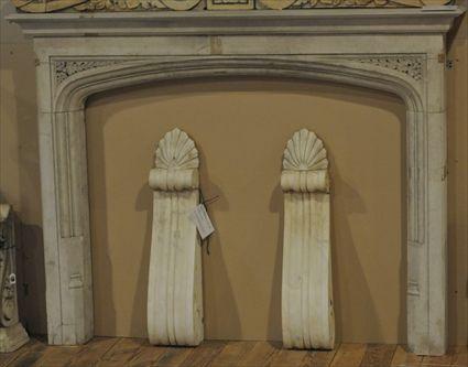 Appraisal: GOTHIC REVIVAL PORTLAND STONE CHIMNEYPIECE x x in the opening