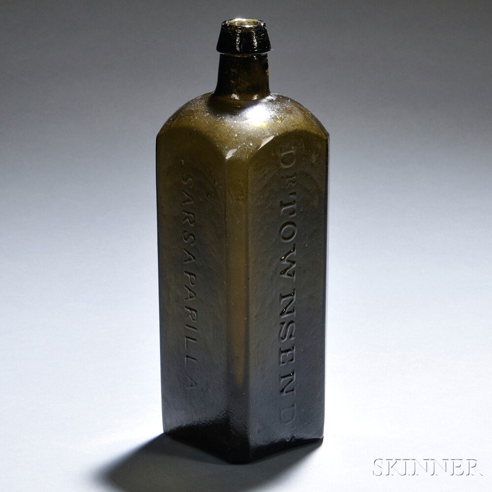 Appraisal: Olive-Amber Dr Townsend's Sarsaparilla Albany NY Glass Medicine Bottle America