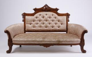 Appraisal: th c Victorian mahogany settee Late th century English Victorian