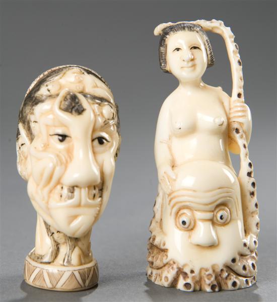 Appraisal: Group of Japanese ivory erotic netsukes Late th early th