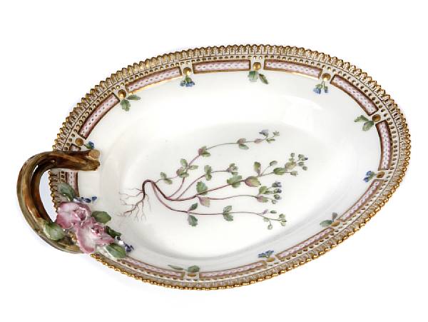 Appraisal: A Royal Copenhagen 'Flora Danica' oval dish c - with