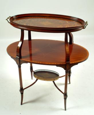 Appraisal: A LATE VICTORIAN MAHOGANY ETAGERE of oval two tier form