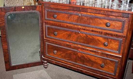 Appraisal: Victorian mahogany chest of drawers with matching mirror Estimate -