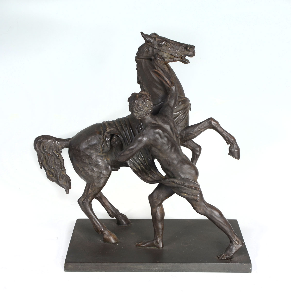 Appraisal: FINE GRAND TOUR BRONZE MARLEY HORSE SCULPTURE AFTER COUSTOU Approximately