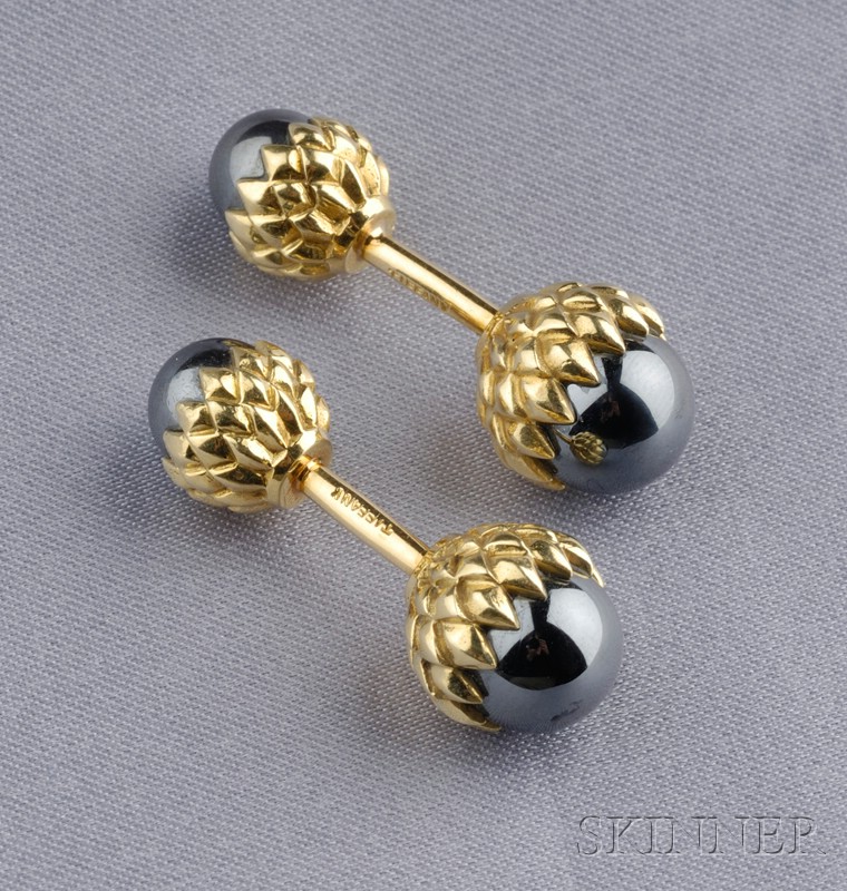 Appraisal: kt Gold and Hematite Cuff Links Schlumberger Tiffany Co each