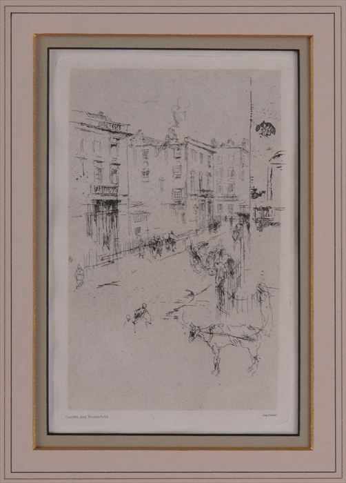 Appraisal: JAMES MCNEIL WHISTLER - ALDERNEY STREET Etching and tone on