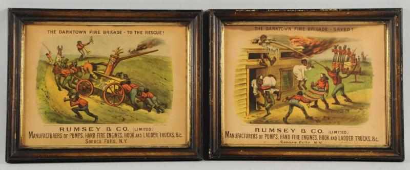 Appraisal: Lot of Darktown Battery Currier Ives Posters framed under glass