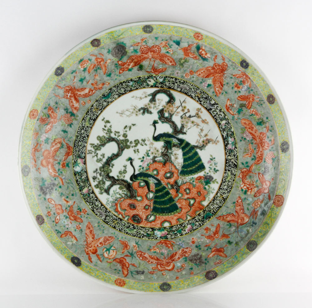 Appraisal: - Chinese th C Style Famille Vert Charger Chinese th