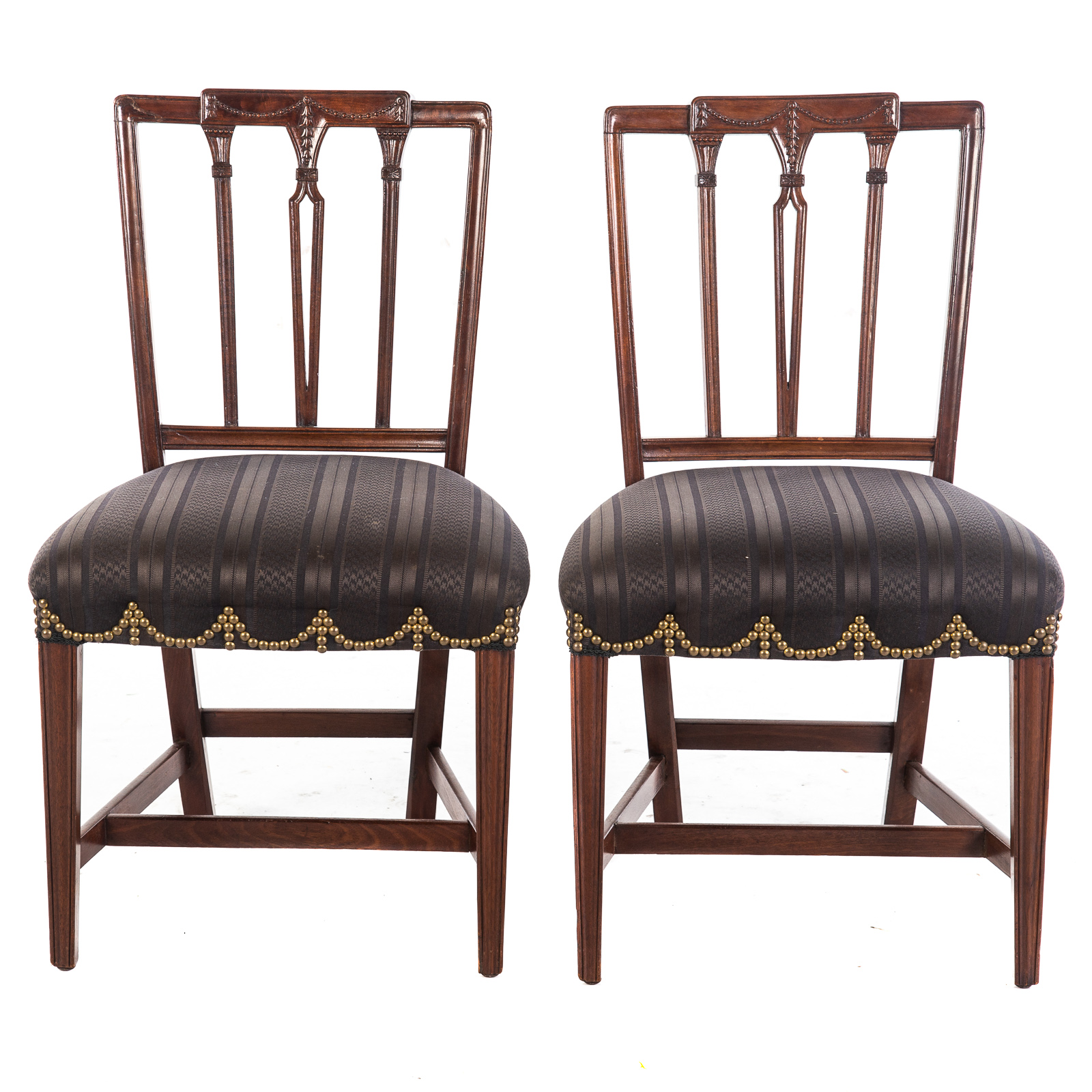 Appraisal: A PAIR OF SHERATON MAHOGANY SIDE CHAIRS Massachusetts circa -