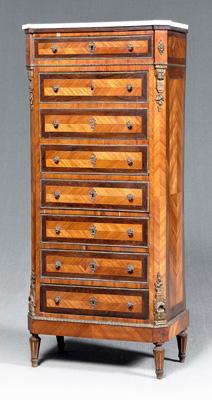 Appraisal: Louis XVI style secretaire single drawer above false double drawer