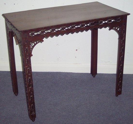 Appraisal: A Chinese Chippendale style table the rectangular top with beaded