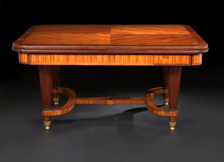 Appraisal: Napoleon III-Style Kingwood Mahogany and Rosewood Draw-End Table the rounded