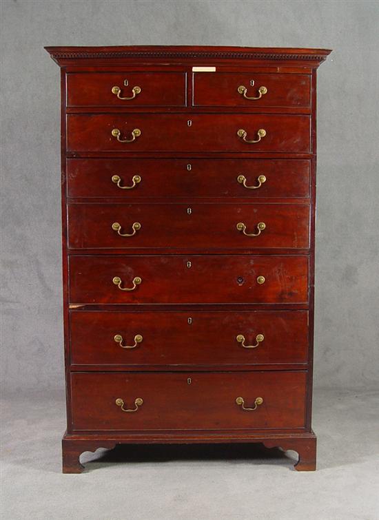 Appraisal: English Mahogany Tall Butler's Chest Early th Century Two over