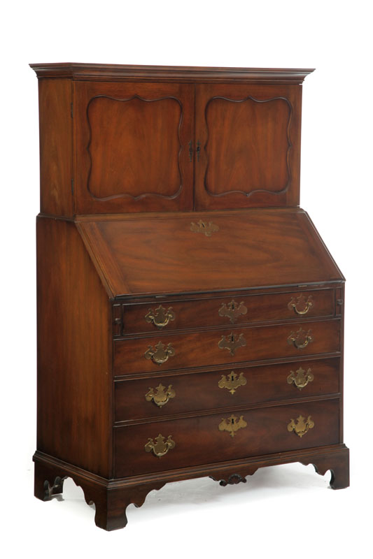 Appraisal: KITTINGER CHIPPENDALE-STYLE SECRETARY Buffalo New York late th century mahogany