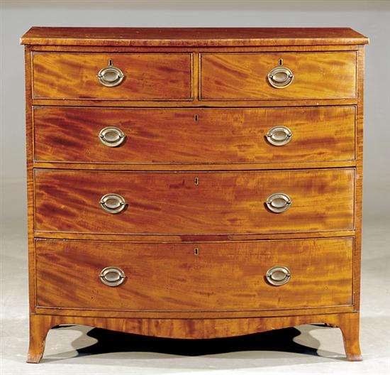 Appraisal: George III style mahogany bow front chest of drawers circa