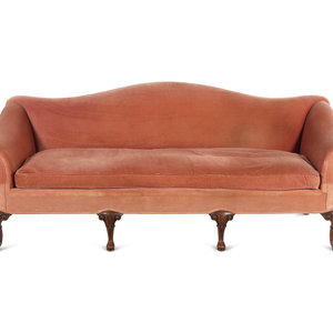 Appraisal: A George III Style Carved Mahogany Camel Back Sofa th