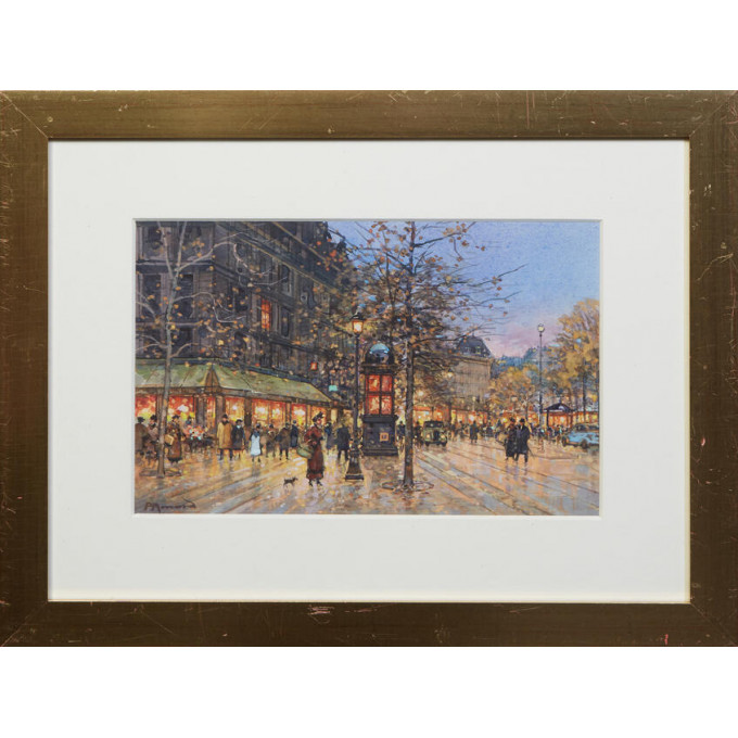 Appraisal: Paul Renard - Paris Street Scene th c gouache on