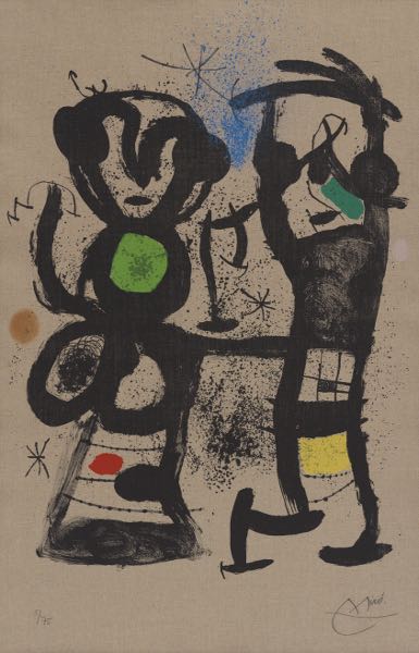 Appraisal: JOAN MIRO SPANISH - x La Conversation Lithograph in colors