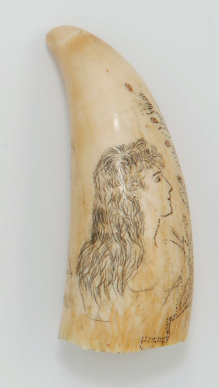 Appraisal: SPERM WHALE TOOTH th CenturyFront depicts a Victorian woman with