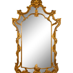 Appraisal: A R gence Style Giltwood Mirror th Century Height x