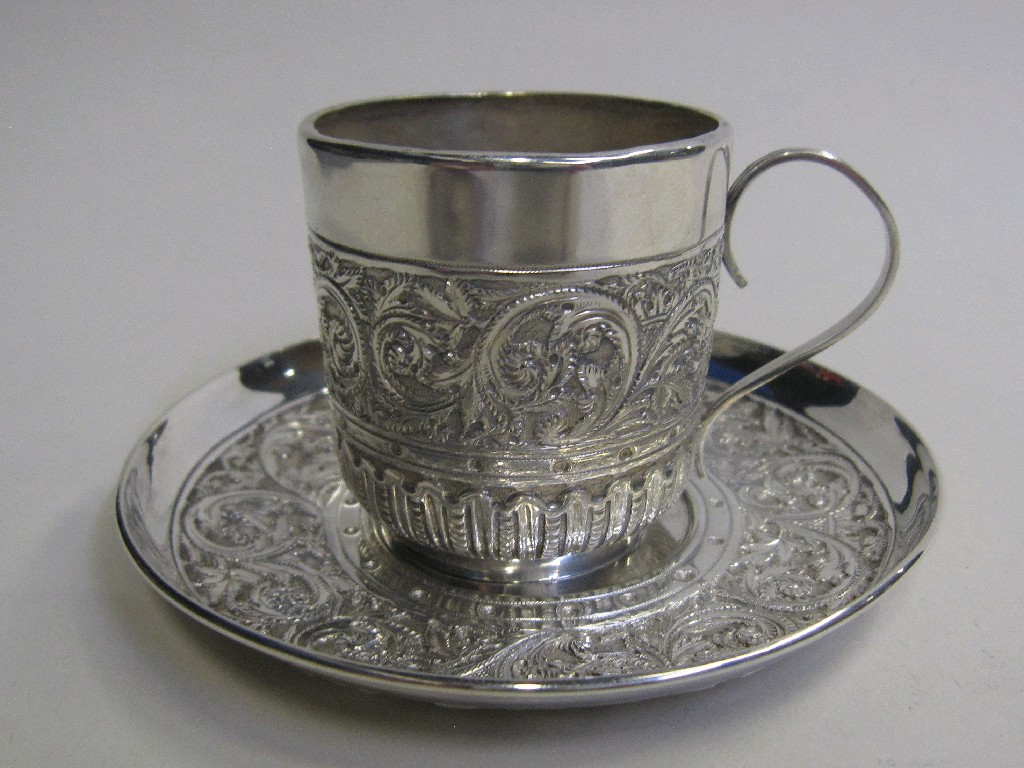 Appraisal: Silver cup and saucer London