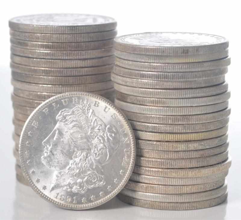 Appraisal: Lot of Rolls of S Morgan Silver Dollars Description coins