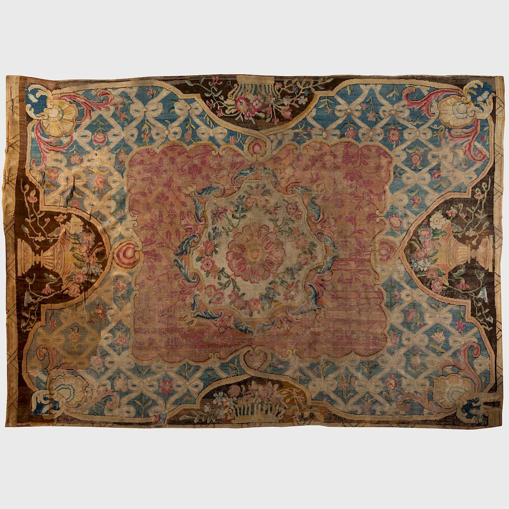 Appraisal: Louis XV Fragmentary Carpet in the Savonnerie Technique ft in