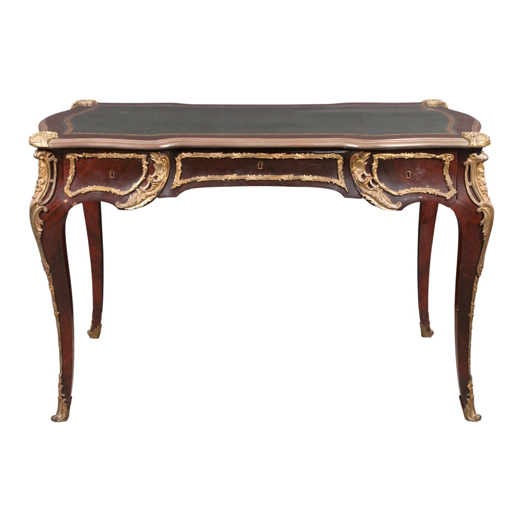 Appraisal: Louis XV Style Gilt-Metal Mounted Dark Stained Kingwood and Tulipwood