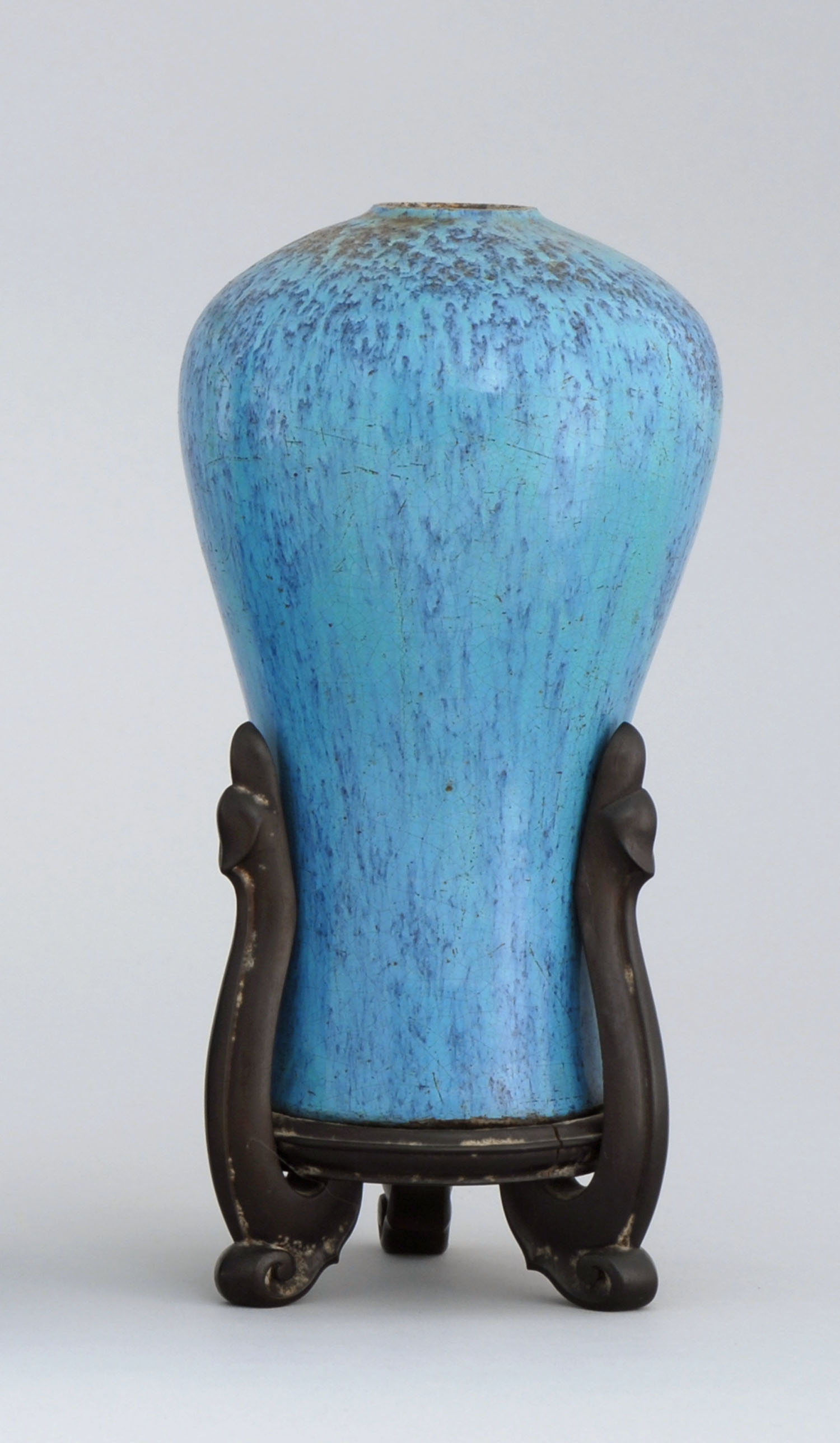 Appraisal: JUNYAO GLAZE PORCELAIN VASE Song or MingMeiping form in turquoise