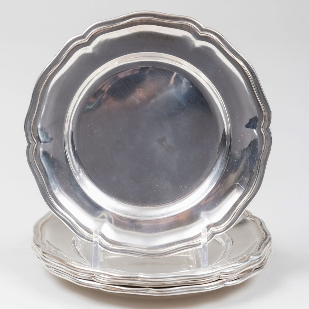 Appraisal: Set of Six Buccellati Silver Side Plates Marked 'Sterling' in