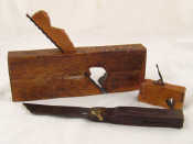 Appraisal: Woodworking tools A moulding plane a boxwood miniature plane and